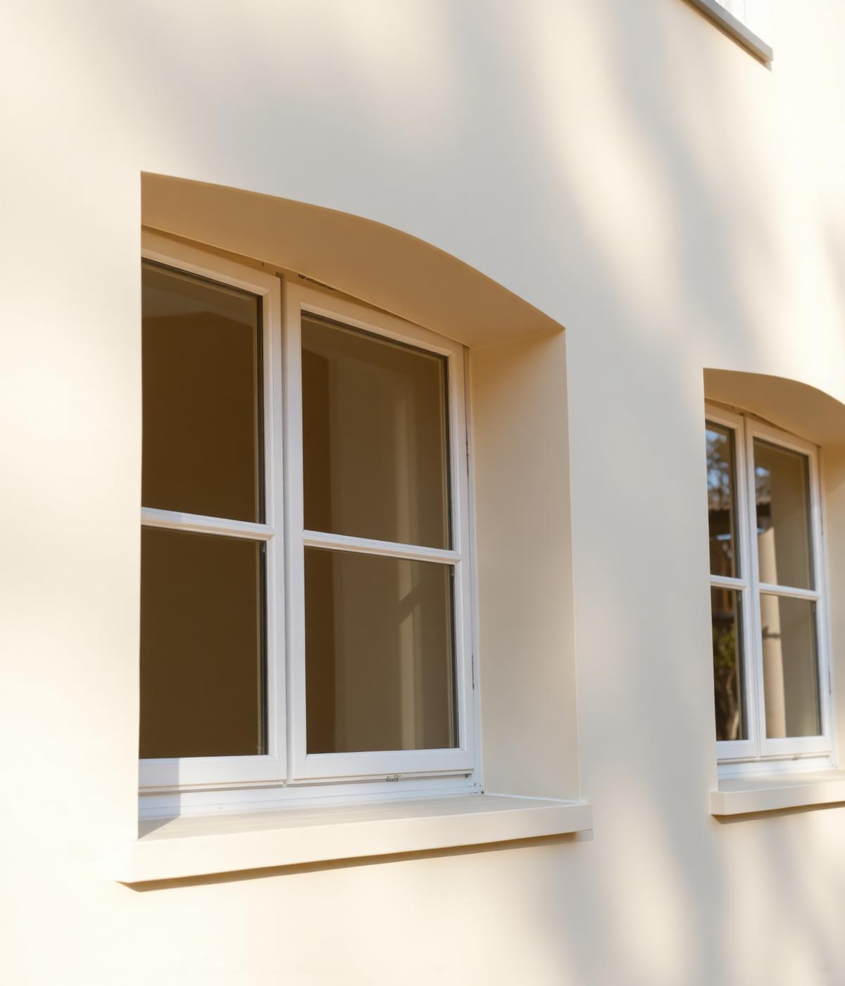 Façade rénovée avec finition enduite